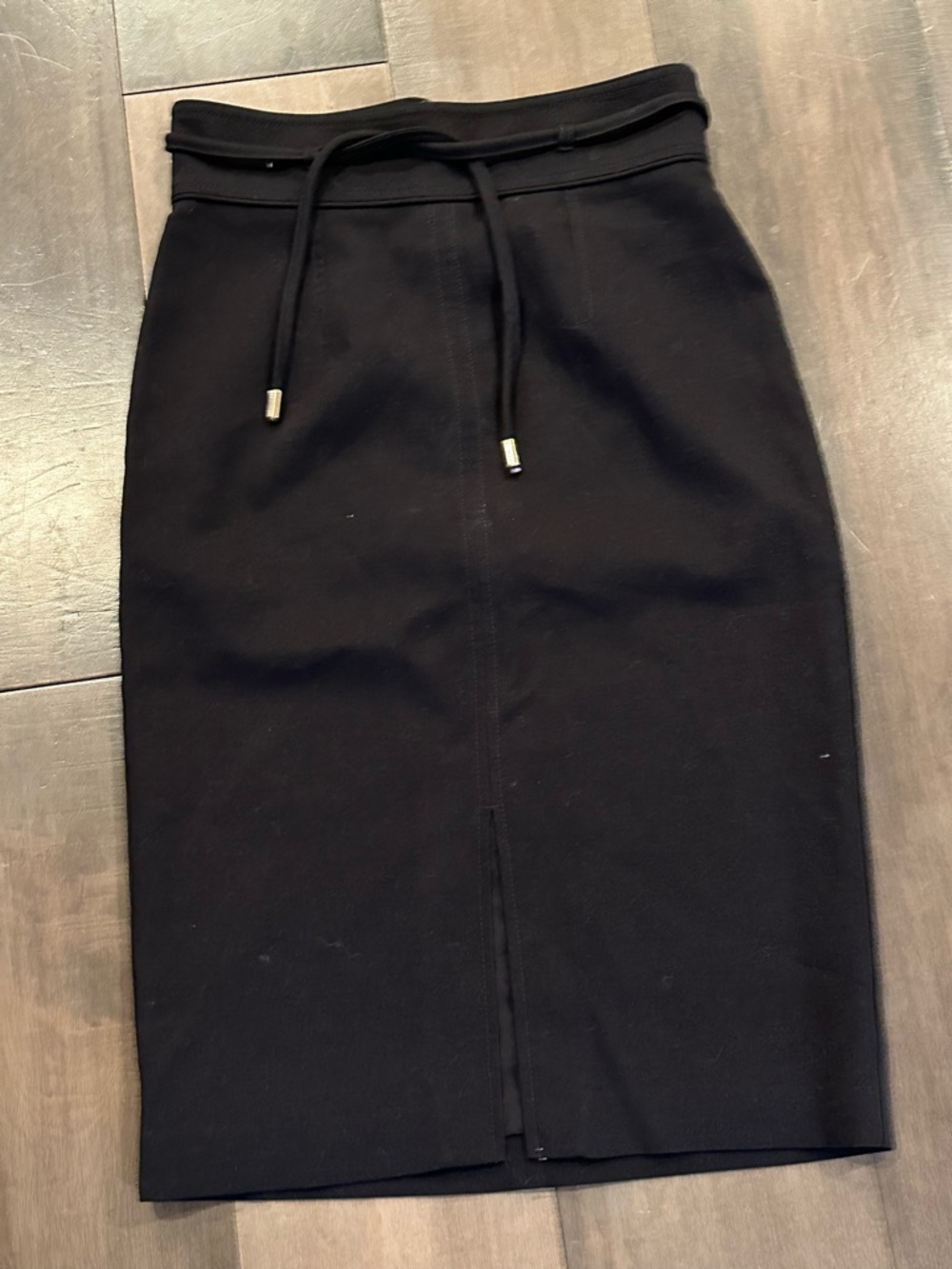 Ann Taylor Black Pencil Skirt with Drawstring Waist